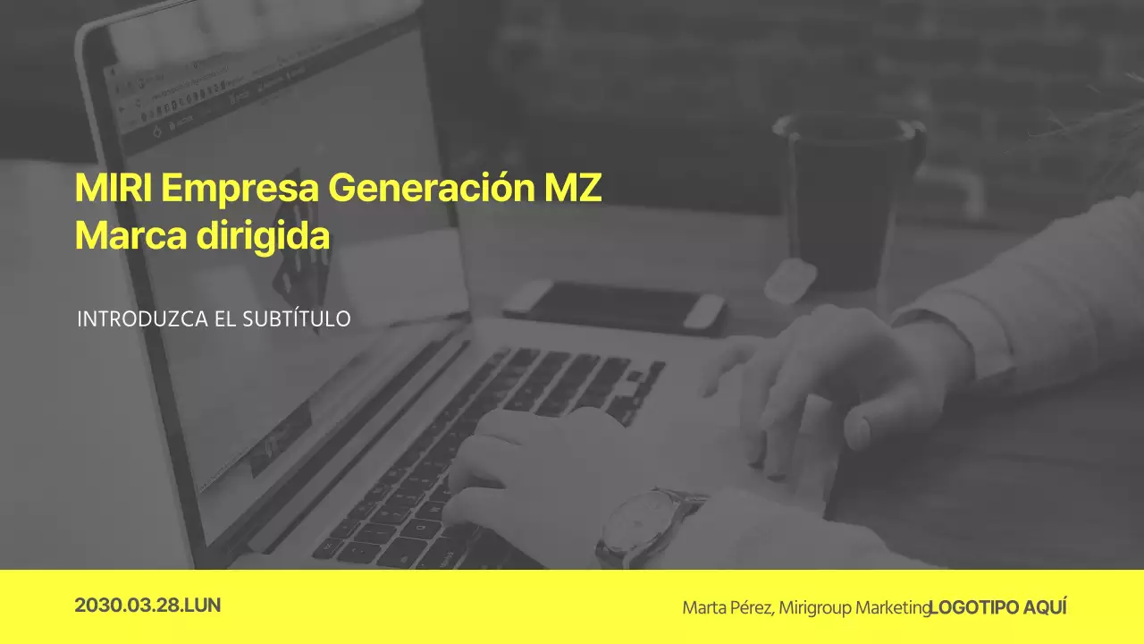 Un tema de marca corporativa moderno y único en amarillo y gris