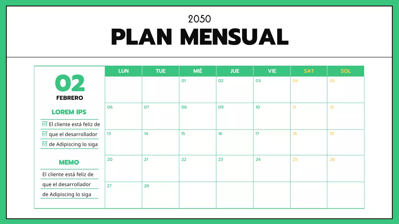 Business GoodNotes con líneas negras color menta