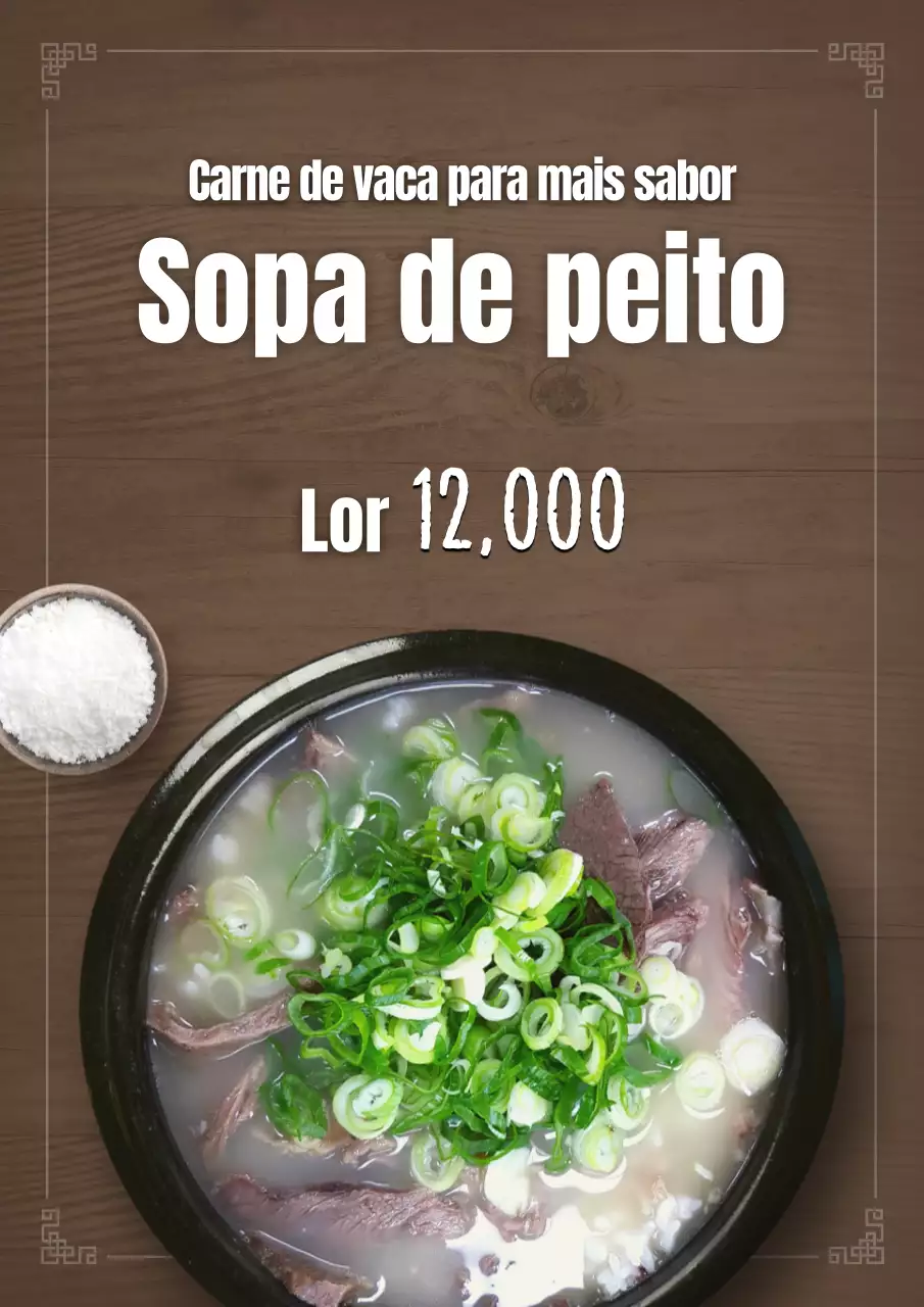 Cartaz de menu japonês de sushi com fundo de madeira castanha