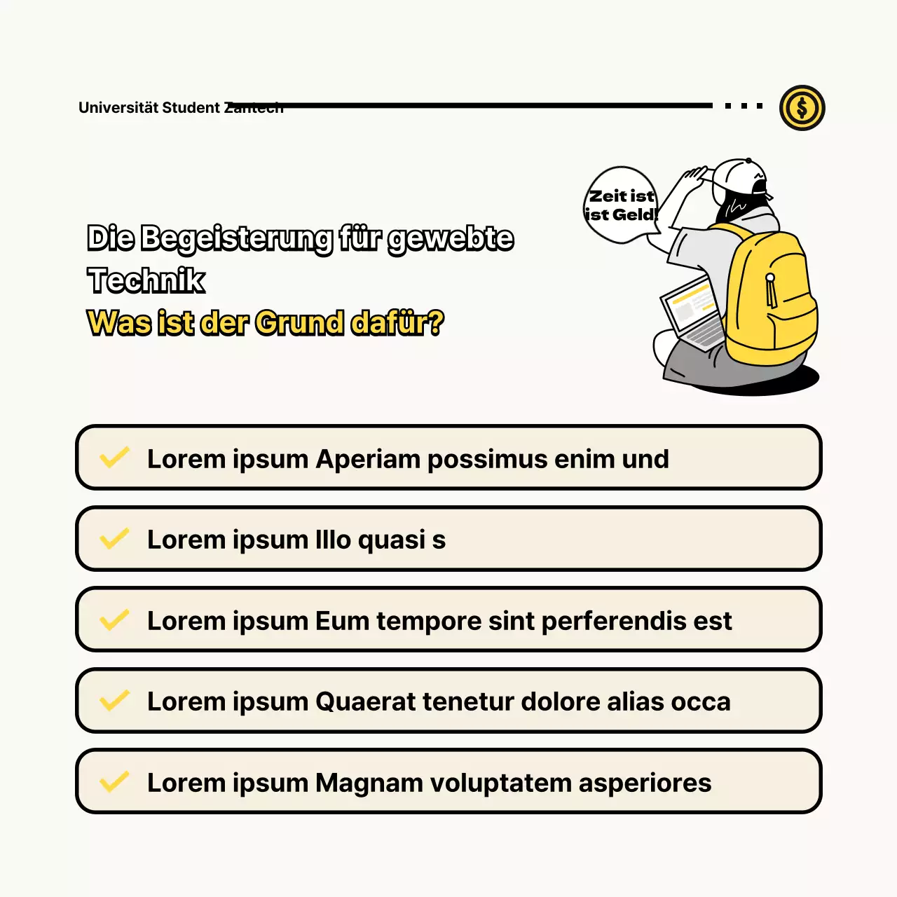 T-Shirts für College-Studenten mit niedlichen gelben Illustrationen