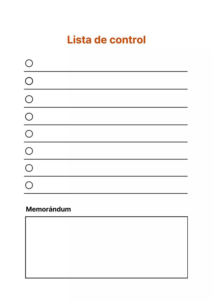 Sencillo cartel con diseño de lista de control en blanco y rojo