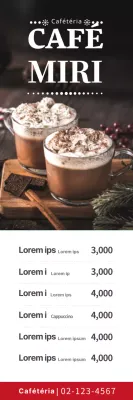Photo brune publicité pour la carte des boissons d'un café