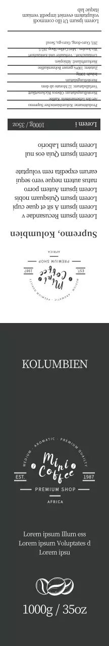 Geschenkverpackung für schwarze Kaffeebohnen