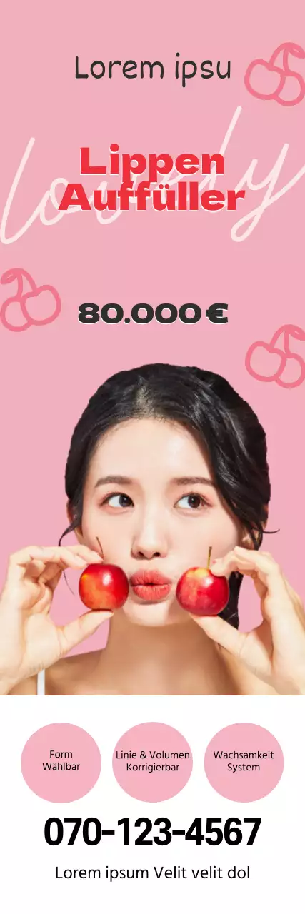 Rosa plastische Chirurgie Lippenfüller