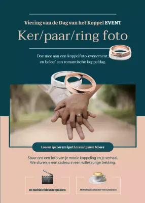 Een tweekleurige donkergroene en roze viering van de dag van het paar