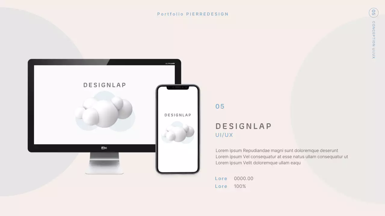 Portefeuille design moderne en beige et bleu clair