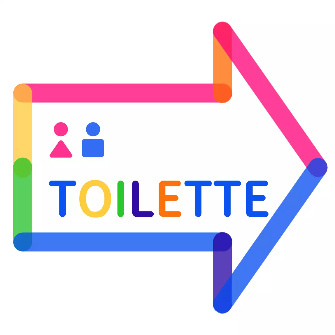 Bunte und niedliche Pfeil-Rahmen Stil Richtungen zum Bad