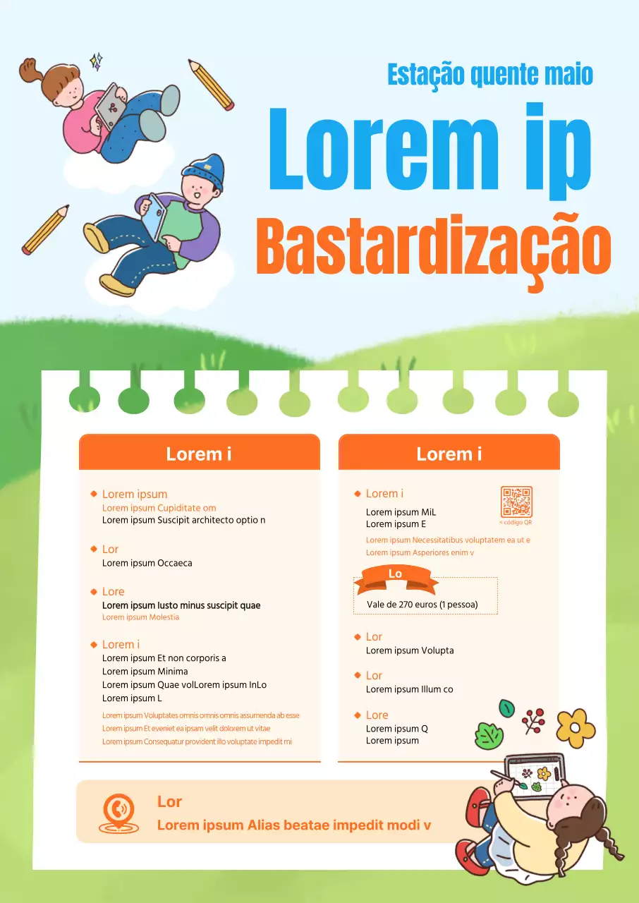 Competições com crianças giras num ambiente de campo