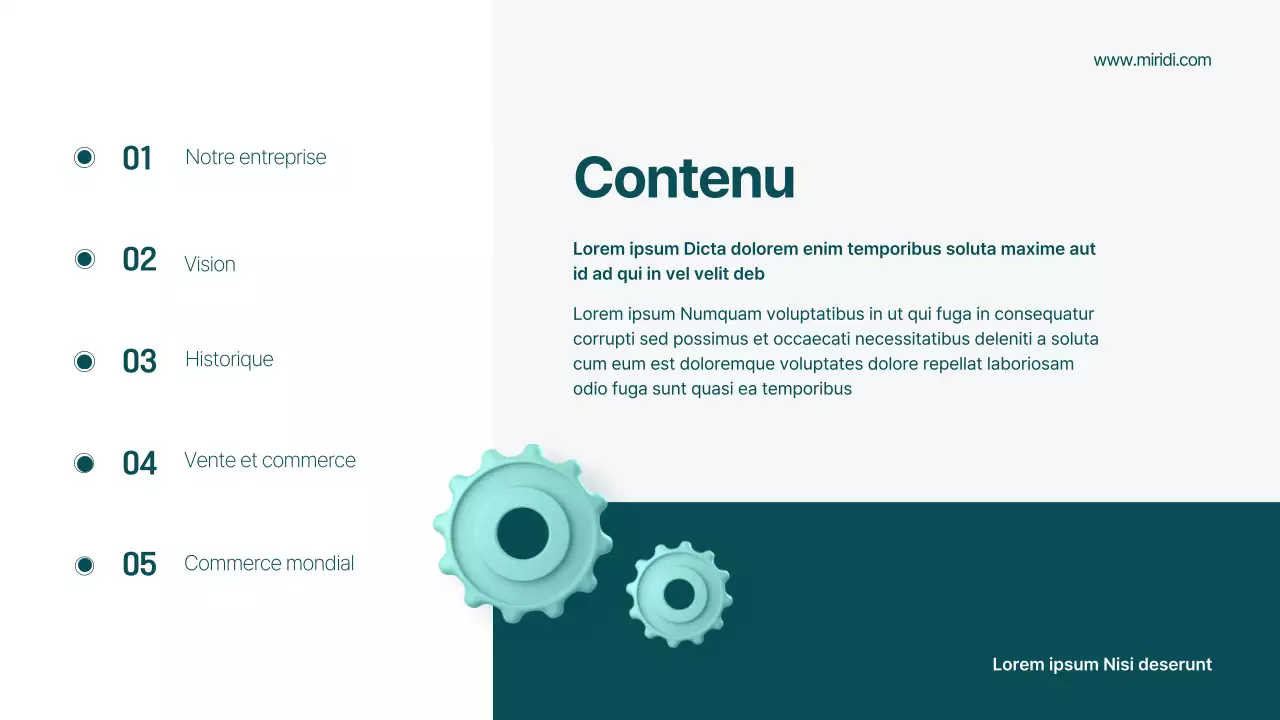 Prospectus d'une société de courtage géométrique, menthe et blanc