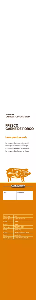 lombo de porco com ícone simples de laranja