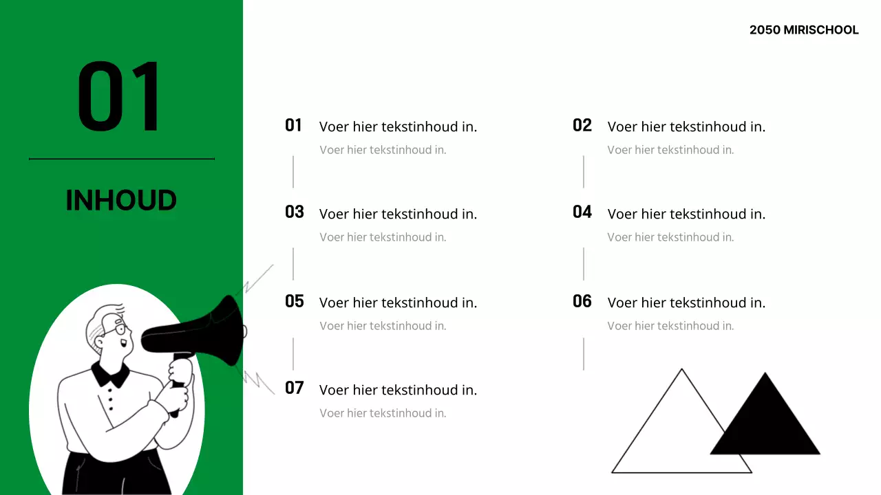Een eenvoudige, groene schoolintroductie-hand-out