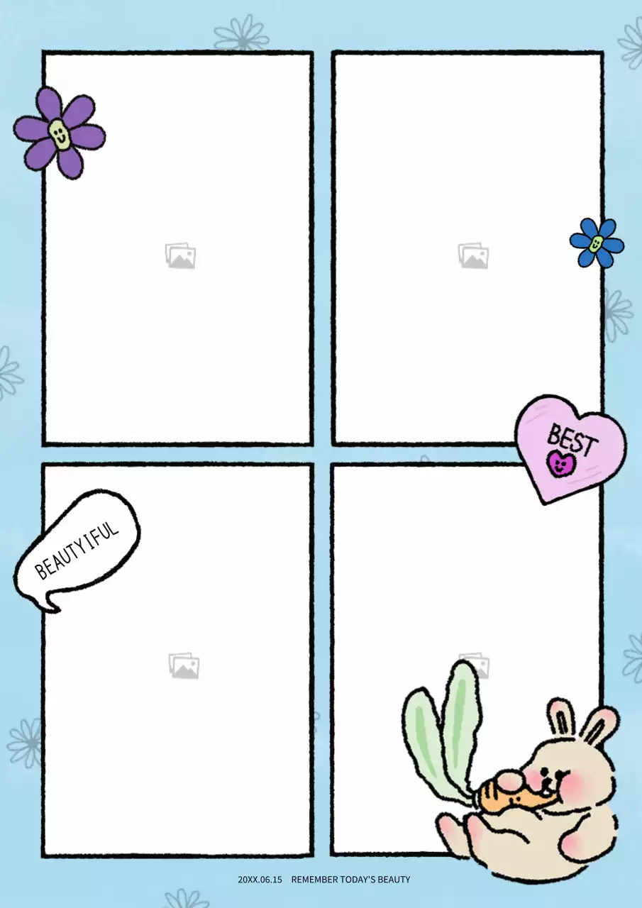 緑 かわいい フレーム メモ ポスター