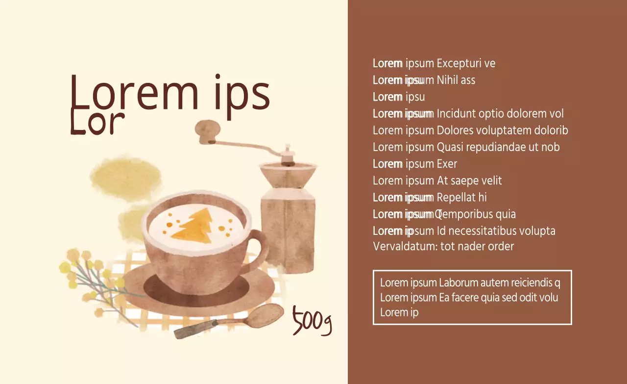 Ivory Bruin Geïllustreerd Caffe Mokka Latte Poeder