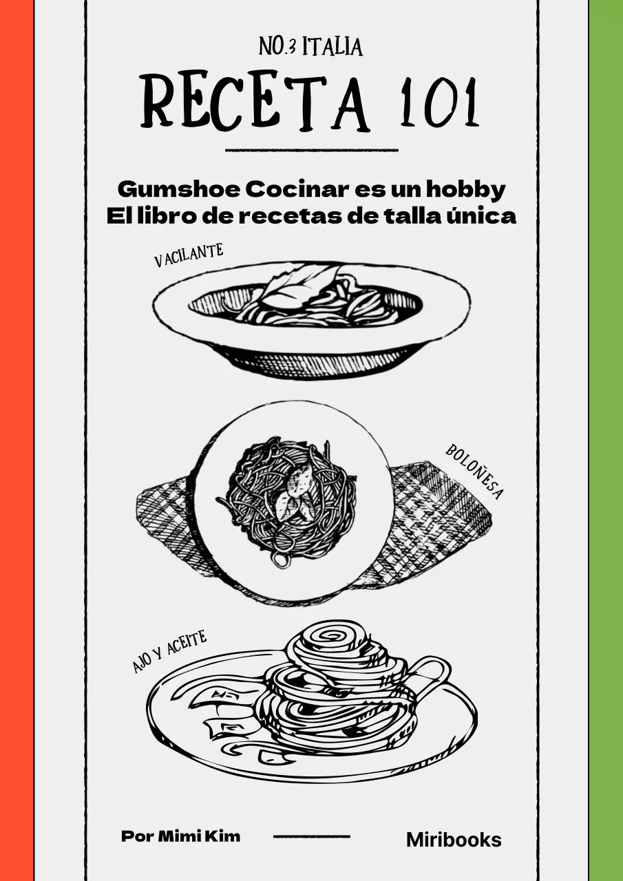 Línea de dibujo pasta punto libro de recetas sobre fondo blanco