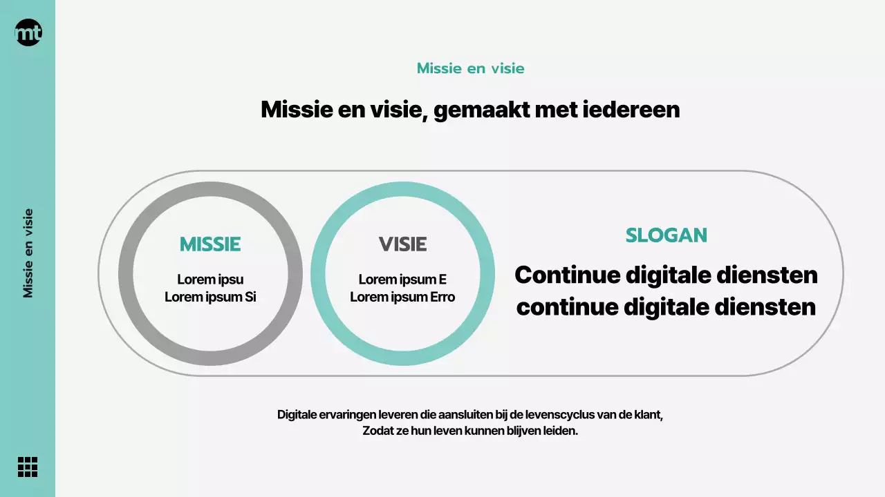 Modern zakelijk promotiemateriaal in mint en grijs, bedrijfsvisie, vieringen en presentaties thema