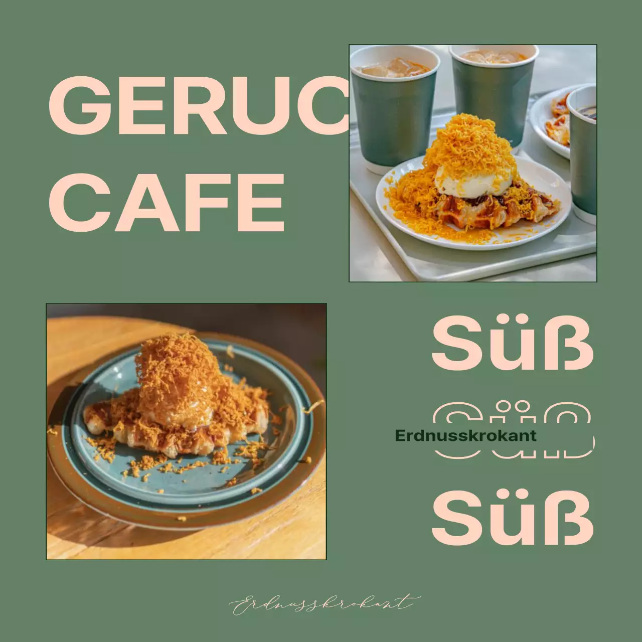 Menüs mit verschiedenen Layouts in grün bewerben