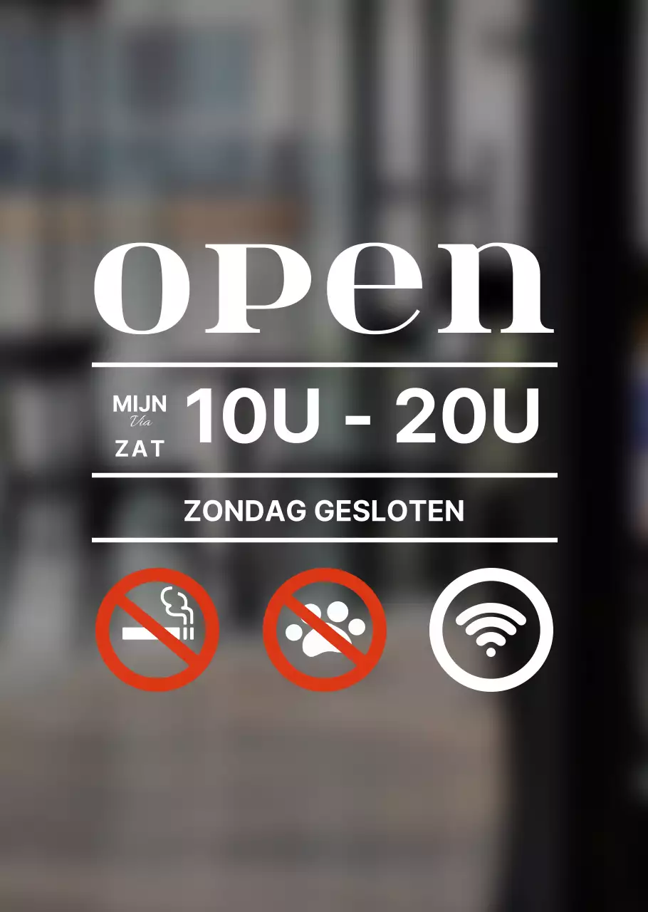 White's basis openingstijden en bewegwijzering