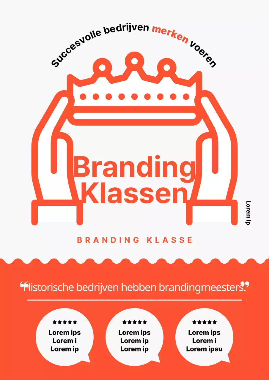 Eenvoudige branding in oranje en wit om lessen te promoten