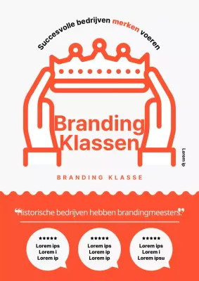 Eenvoudige branding in oranje en wit om lessen te promoten