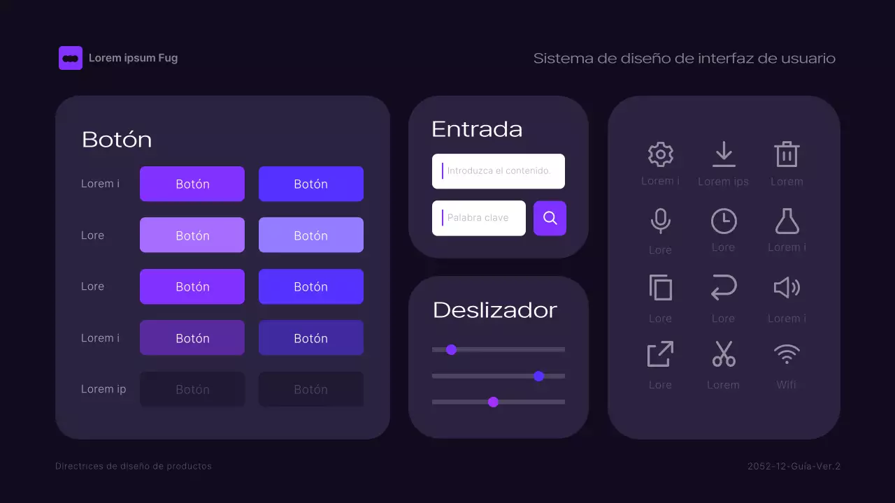 Directrices de la marca negro y morado