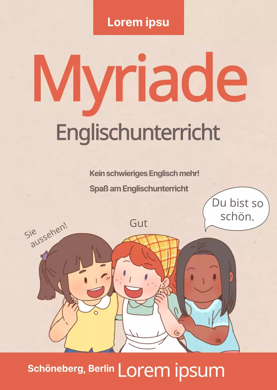 Beige Rot Charakter Illustration Schule Förderung