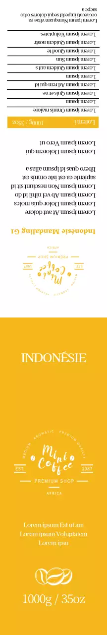 Emballage cadeau en grain de café jaune