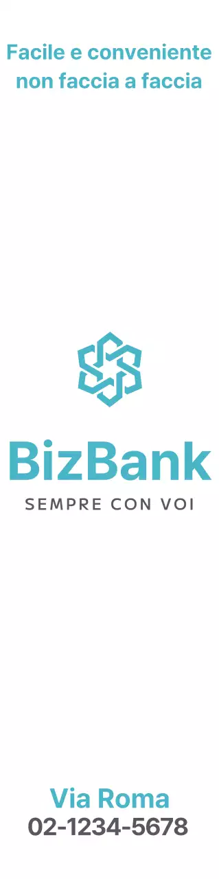 Promozione di una banca con un semplice logo turchese
