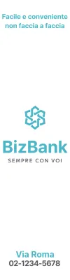 Promozione di una banca con un semplice logo turchese