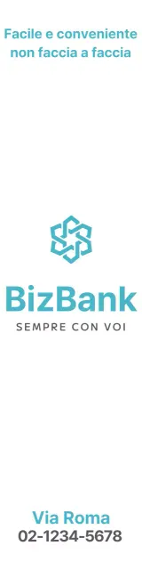 Promozione di una banca con un semplice logo turchese