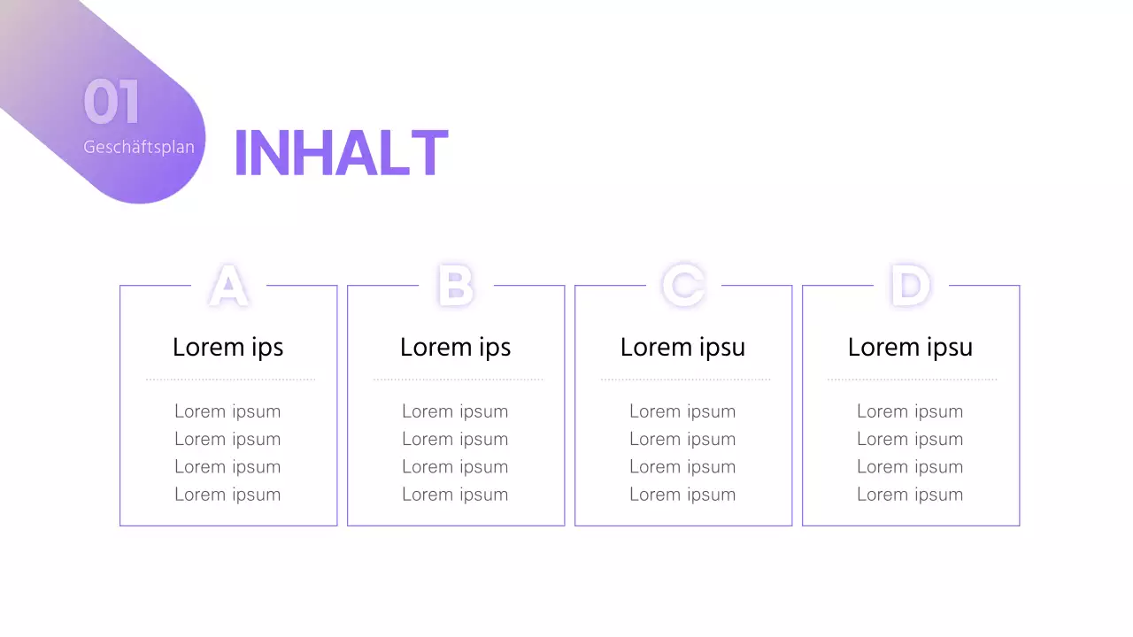 Lila Gelb Einfaches Konzept Businessplan