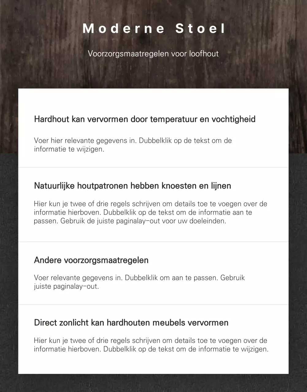 Eenvoudige moderne stoel in grijs en bruin