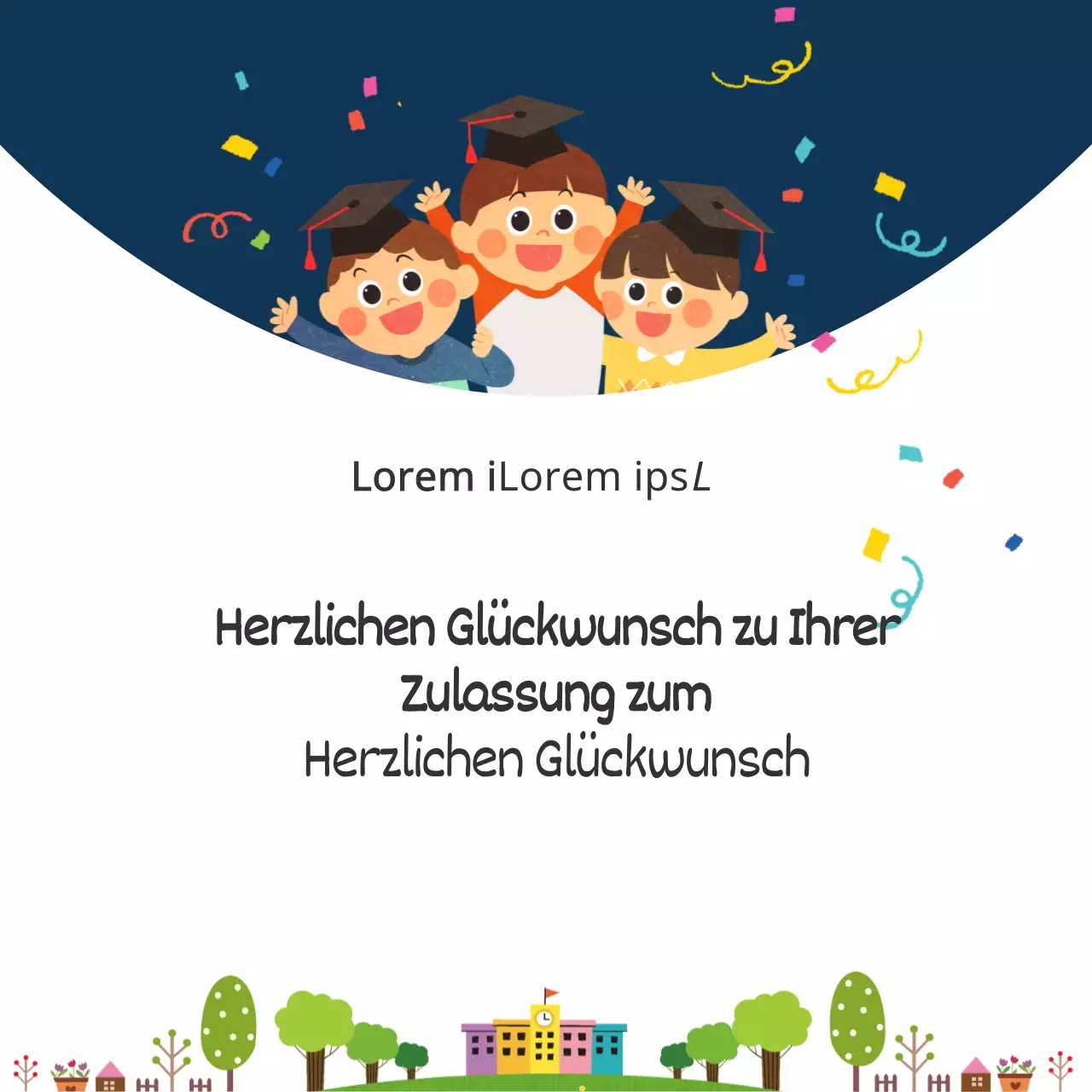 Eine süße Schulanfangsfeier in Marineblau