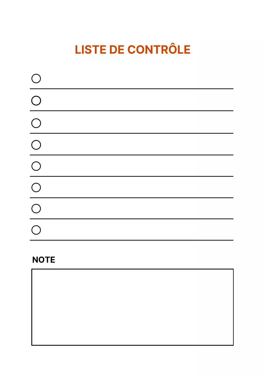 Affiche avec liste de contrôle simple en blanc et rouge