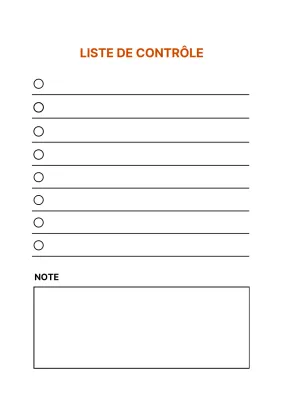 Affiche avec liste de contrôle simple en blanc et rouge