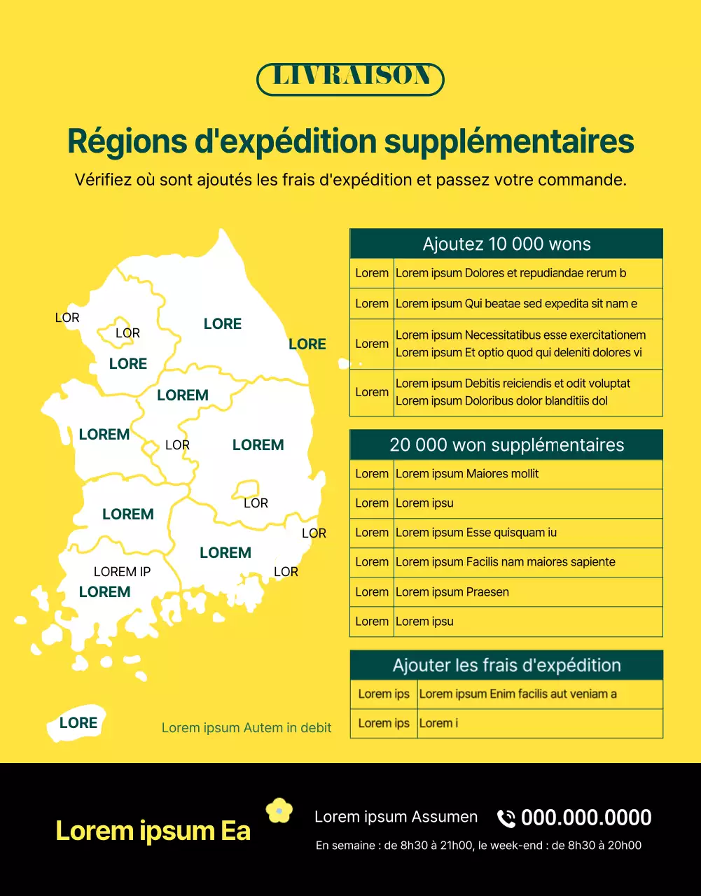 Présentation du service classique de livraison de fleurs vertes et jaunes