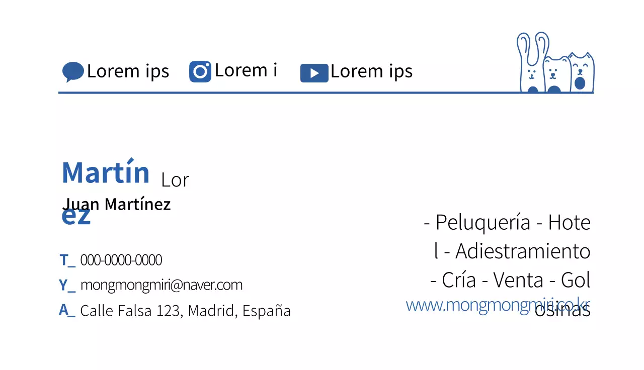 Azul ilustración simple café animal