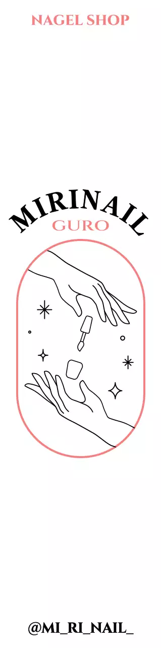 Promoot een nail art winkel met een roze en zwarte hand en nagellak illustratie