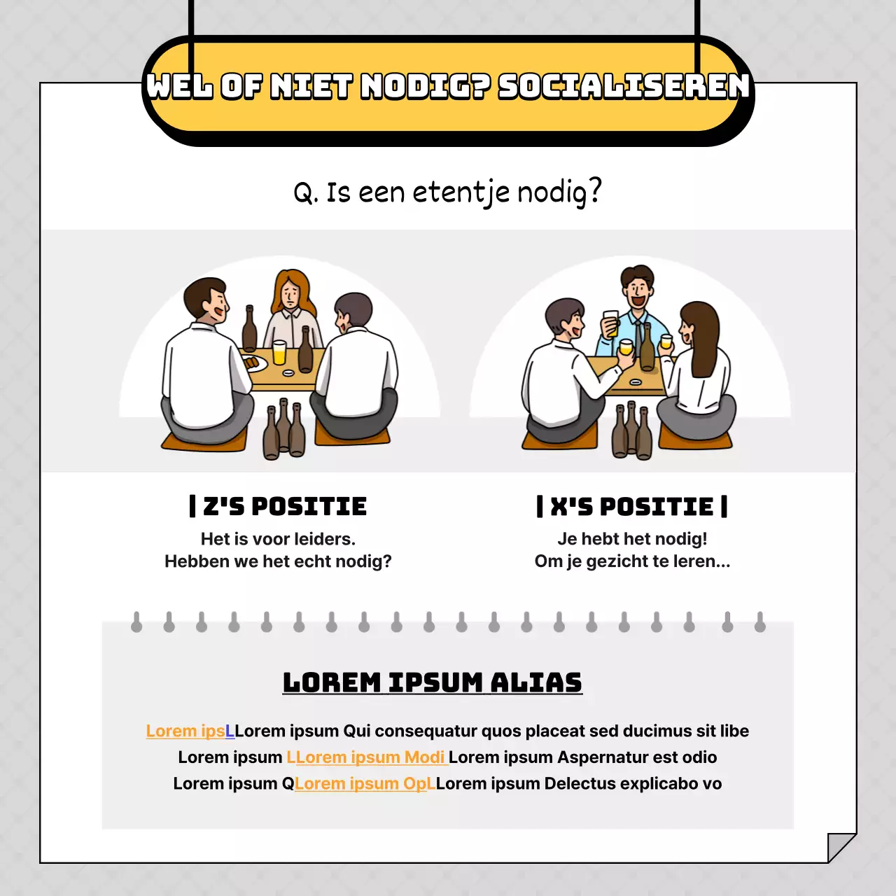 Een eenvoudige interviewpost voor gele en grijze werknemers