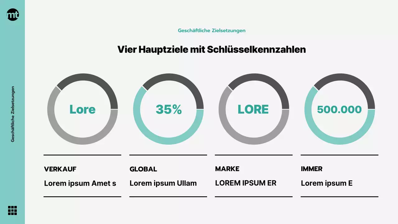 Mintgrünes und graues modernes Corporate Collateral, Unternehmensleitbild, Feier- und Präsentationsthema