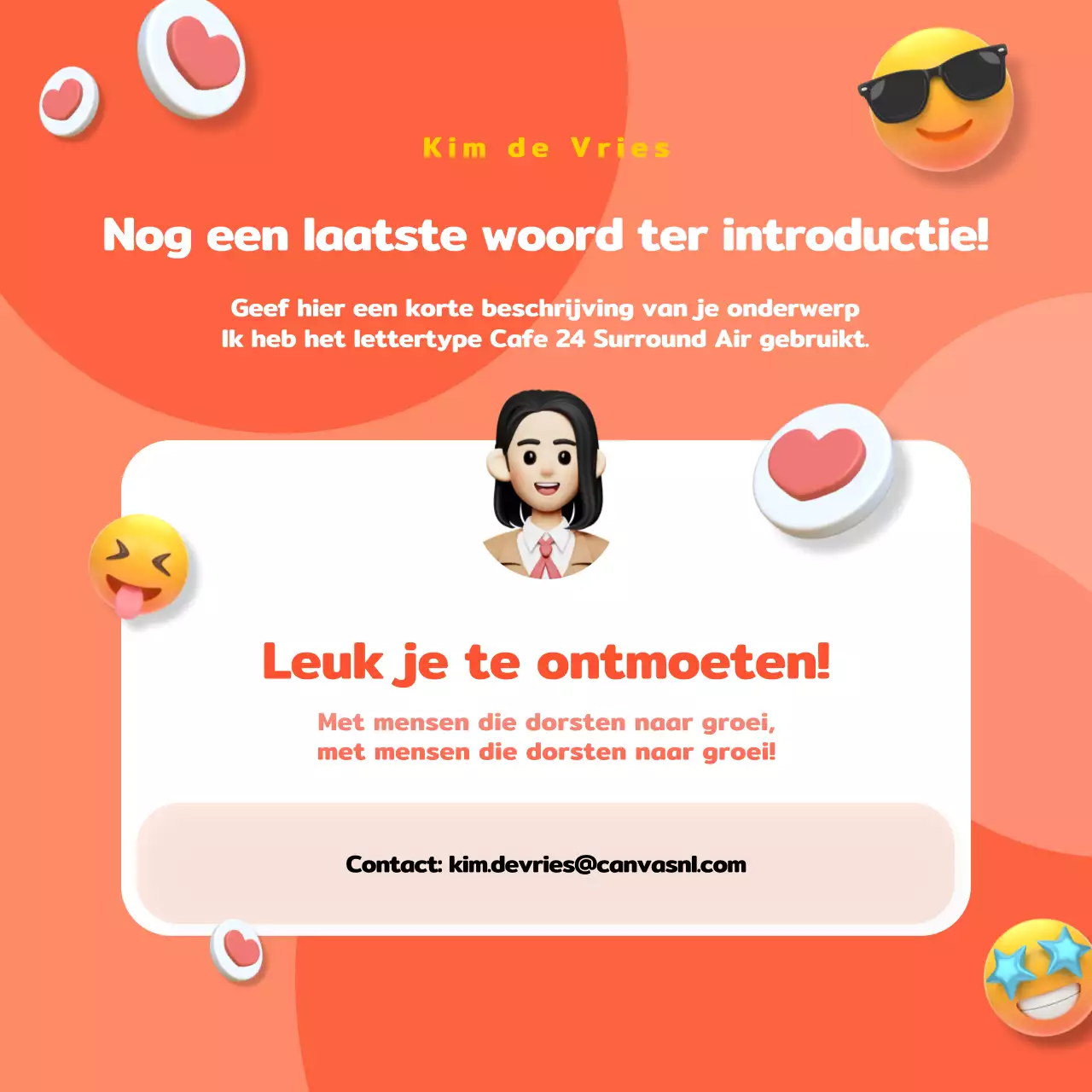Oranje en koraal 3D-pictogramInstagram bio-inhoud