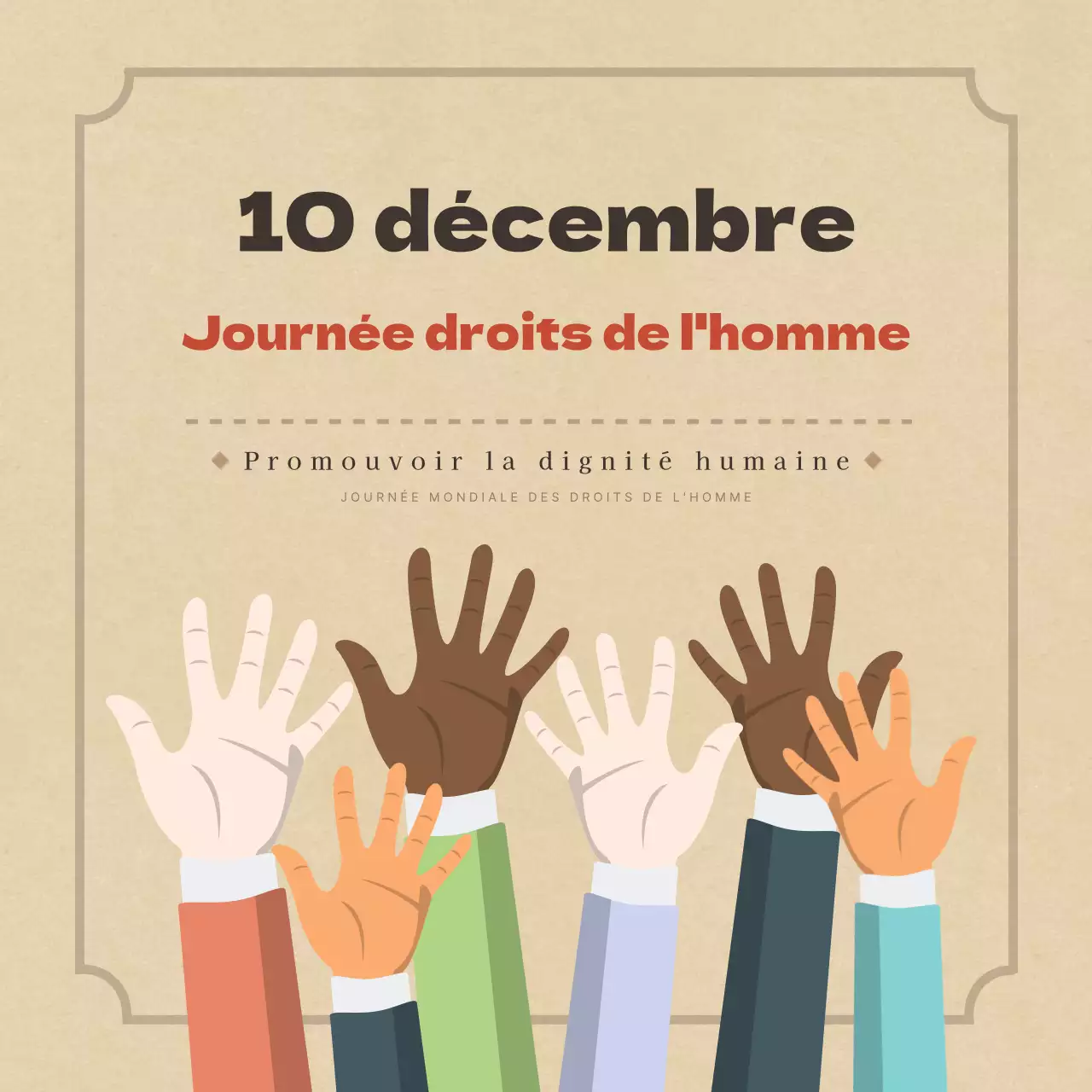 Carte de la Journée mondiale des droits de l'homme de DuclassNews Design