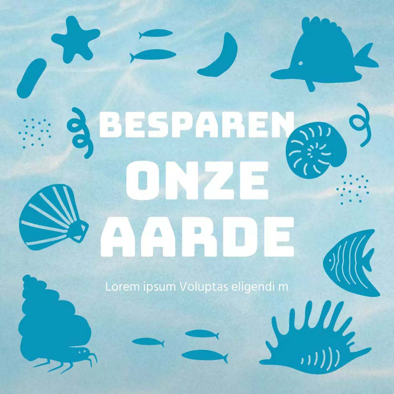 Een schattige, lichtblauwe promotie voor milieuorganisaties