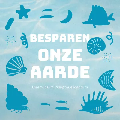 Een schattige, lichtblauwe promotie voor milieuorganisaties