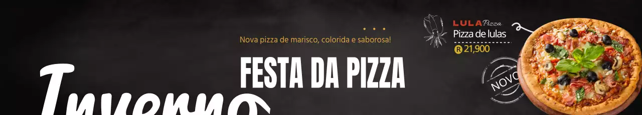 Novo menu de pizzas de marisco