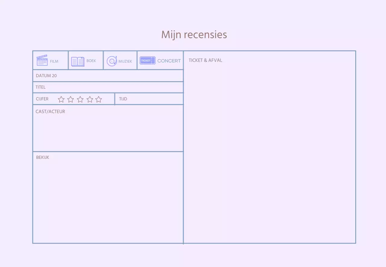 Paars pictogram Eenvoudig beoordelingsdagboek