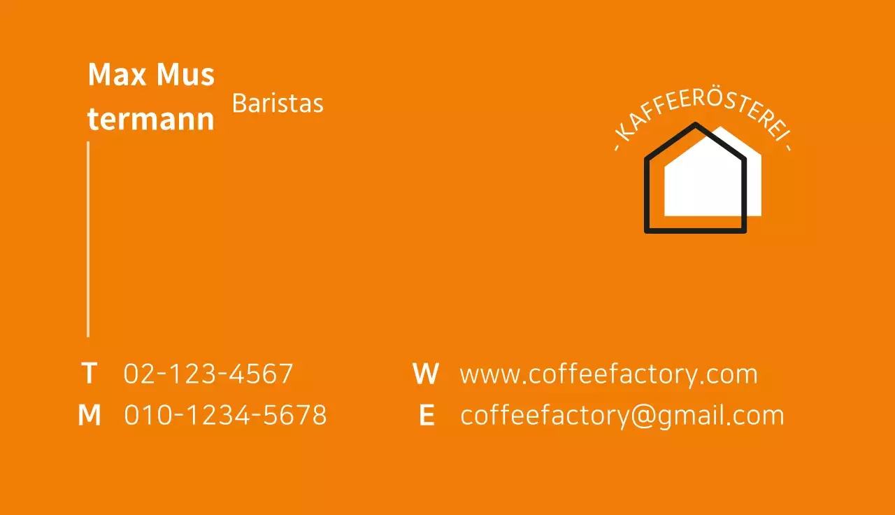 Barista-Café-Visitenkarte