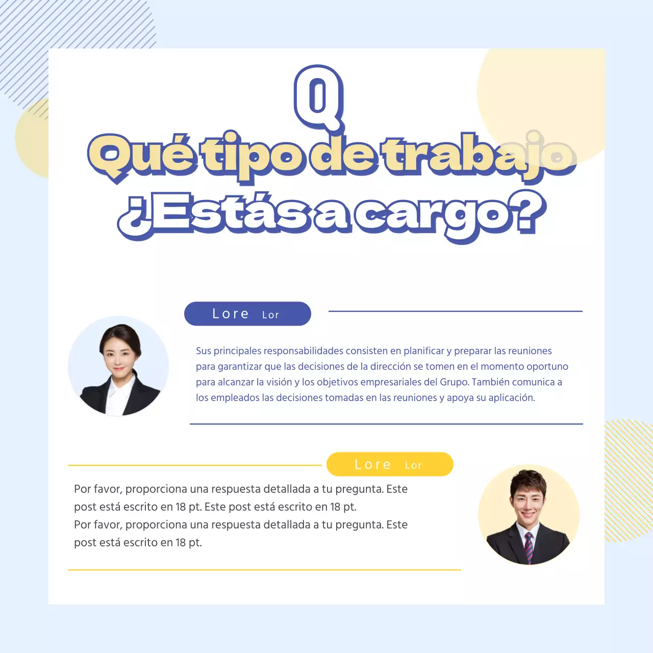 Reclutamiento moderno en azul claro y amarillo