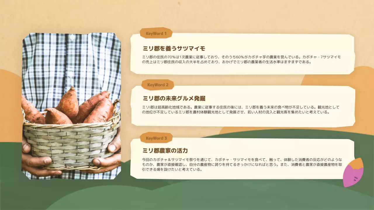 茶色 かわいい 祭り 企画書 プレゼンテーション