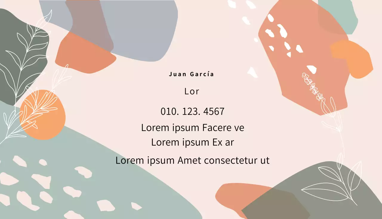 Tarjeta de visita del taller de ilustración naranja-rosa