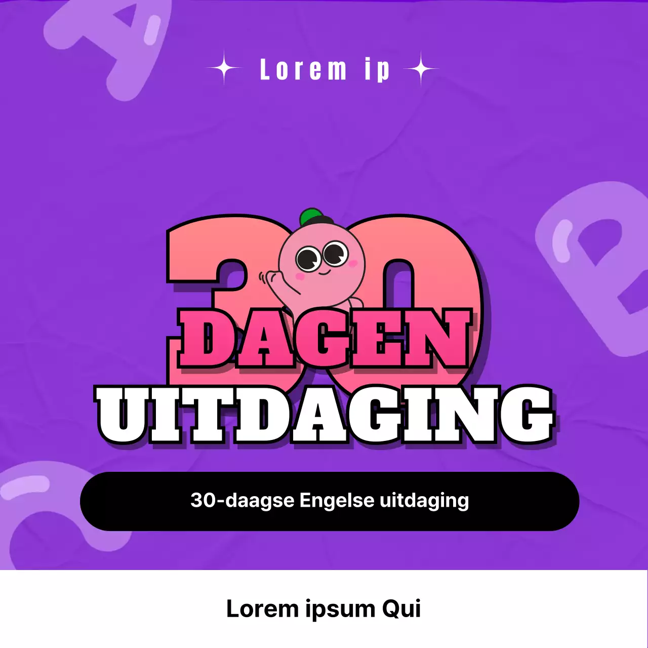 Een schattige, paarse en roze 30-daagse gewoonte-opbouwende uitdaging